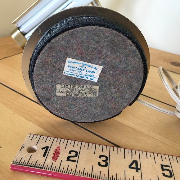 Brass & Chrome Gooseneck Round Base Lamp MCM Cannon Products USA Radionic - Picture 9 of 13